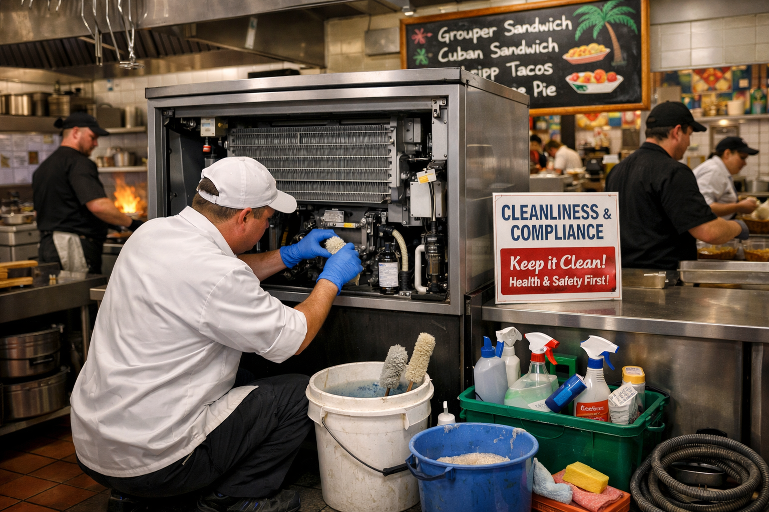 Tampa Ice machine cleaning at restaurant